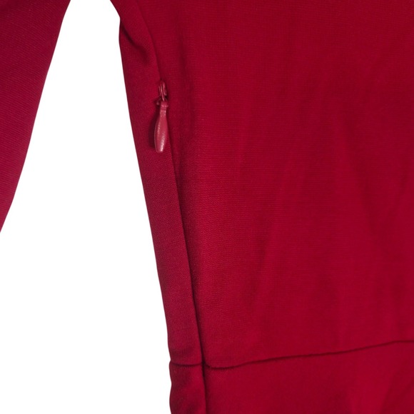 Lulus Red Scalloped Neckline Elbow Sleeve Skater Dress Medium Fit and Flare - Picture 4 of 4